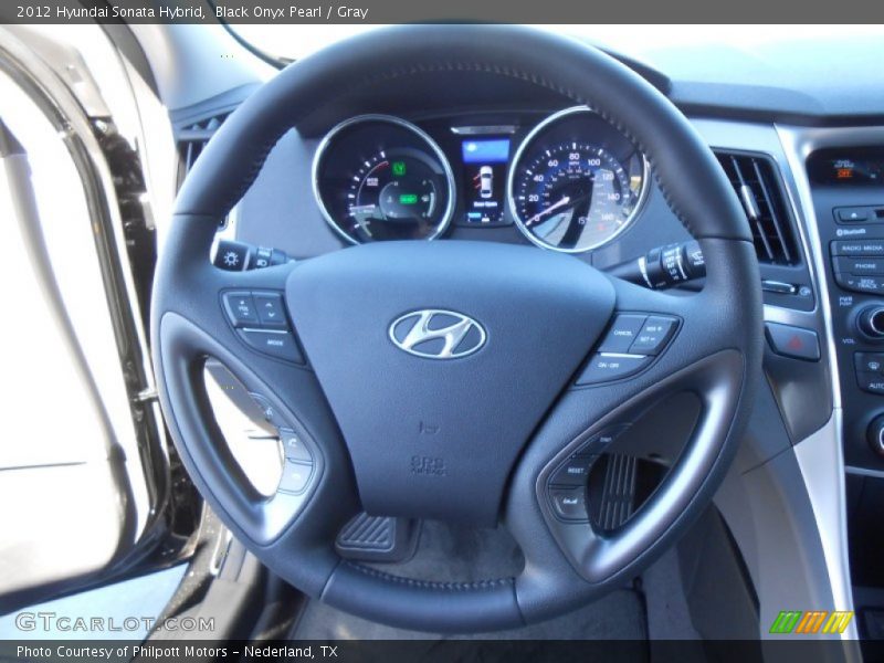 Black Onyx Pearl / Gray 2012 Hyundai Sonata Hybrid