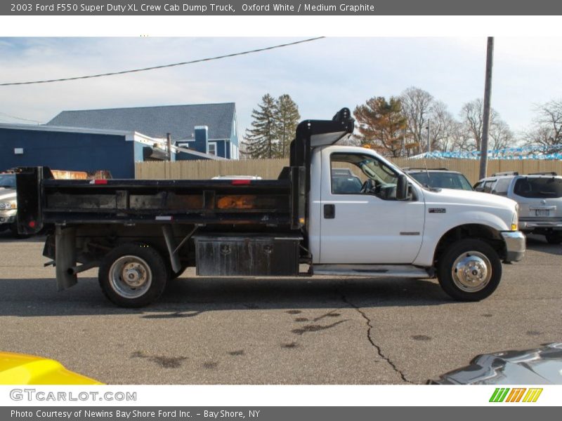 Oxford White / Medium Graphite 2003 Ford F550 Super Duty XL Crew Cab Dump Truck
