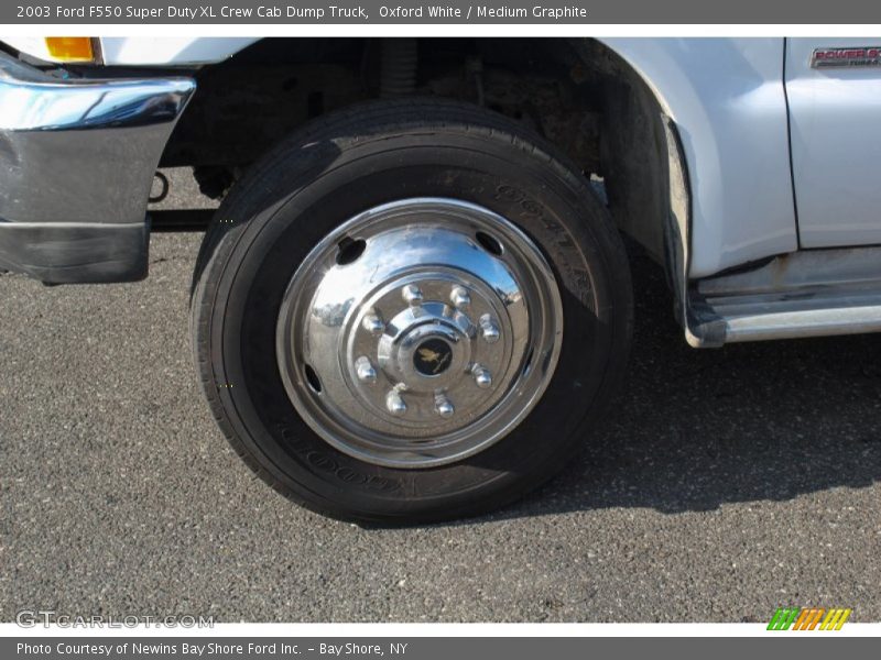 Oxford White / Medium Graphite 2003 Ford F550 Super Duty XL Crew Cab Dump Truck
