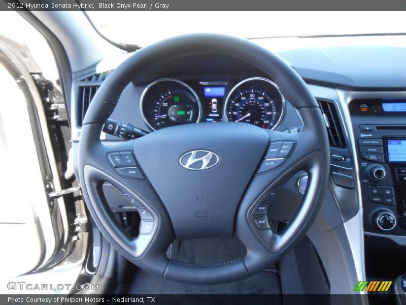 Black Onyx Pearl / Gray 2012 Hyundai Sonata Hybrid