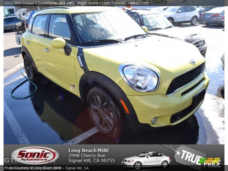 Bright Yellow / Light Tobacco Leather/Cloth 2012 Mini Cooper S Countryman All4 AWD