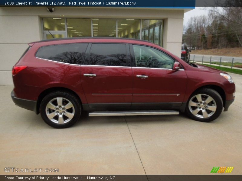 Red Jewel Tintcoat / Cashmere/Ebony 2009 Chevrolet Traverse LTZ AWD