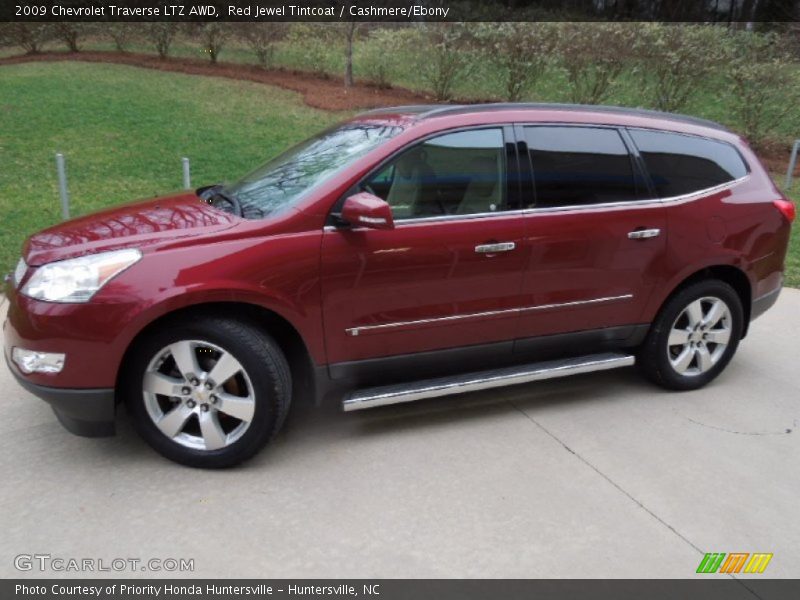 Red Jewel Tintcoat / Cashmere/Ebony 2009 Chevrolet Traverse LTZ AWD