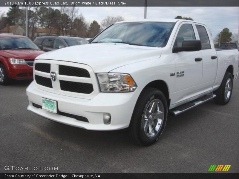Bright White / Black/Diesel Gray 2013 Ram 1500 Express Quad Cab