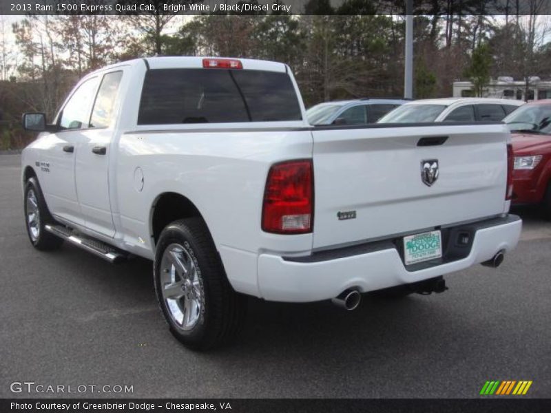 Bright White / Black/Diesel Gray 2013 Ram 1500 Express Quad Cab