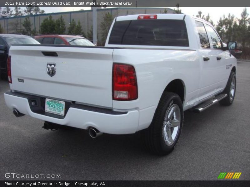 Bright White / Black/Diesel Gray 2013 Ram 1500 Express Quad Cab