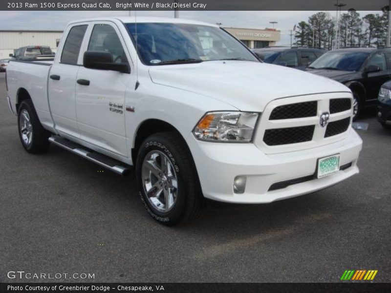 Bright White / Black/Diesel Gray 2013 Ram 1500 Express Quad Cab