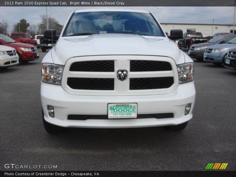 Bright White / Black/Diesel Gray 2013 Ram 1500 Express Quad Cab