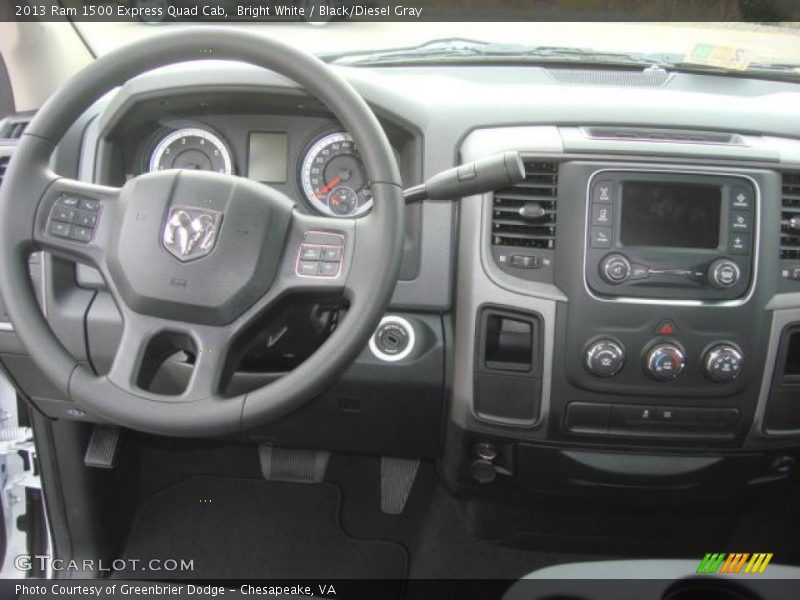Bright White / Black/Diesel Gray 2013 Ram 1500 Express Quad Cab