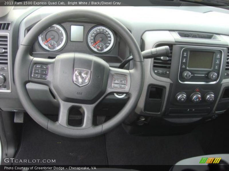 Bright White / Black/Diesel Gray 2013 Ram 1500 Express Quad Cab