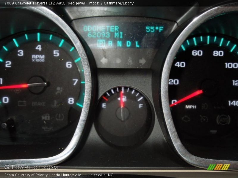 Red Jewel Tintcoat / Cashmere/Ebony 2009 Chevrolet Traverse LTZ AWD