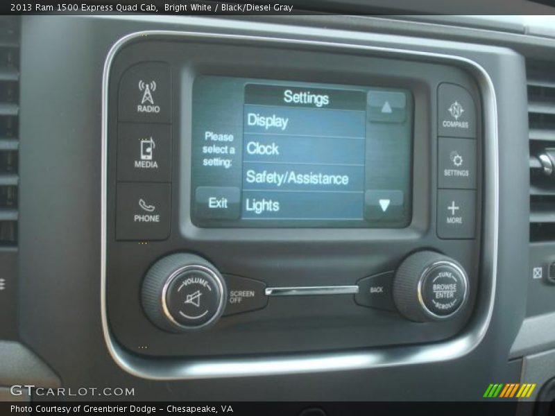 Bright White / Black/Diesel Gray 2013 Ram 1500 Express Quad Cab