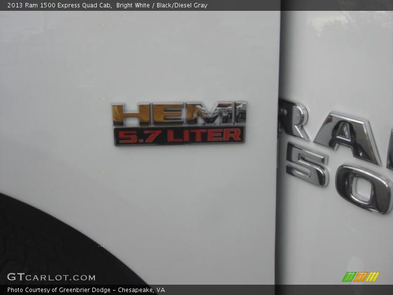 Bright White / Black/Diesel Gray 2013 Ram 1500 Express Quad Cab