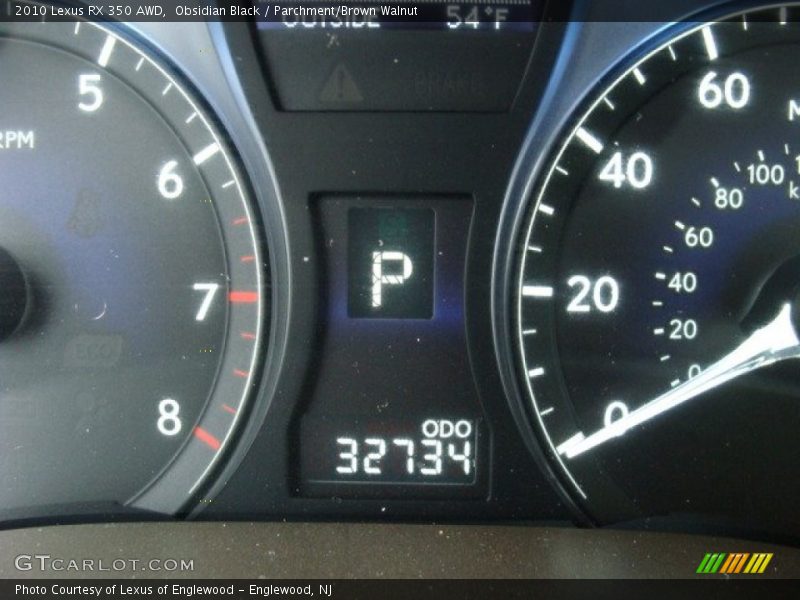 Obsidian Black / Parchment/Brown Walnut 2010 Lexus RX 350 AWD