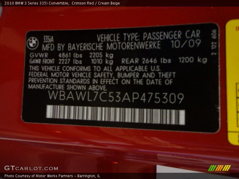 Crimson Red / Cream Beige 2010 BMW 3 Series 335i Convertible