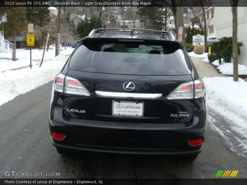 Obsidian Black / Light Gray/Espresso Birds-Eye Maple 2010 Lexus RX 350 AWD