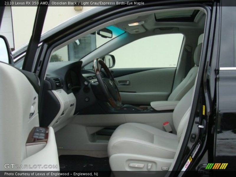 Obsidian Black / Light Gray/Espresso Birds-Eye Maple 2010 Lexus RX 350 AWD