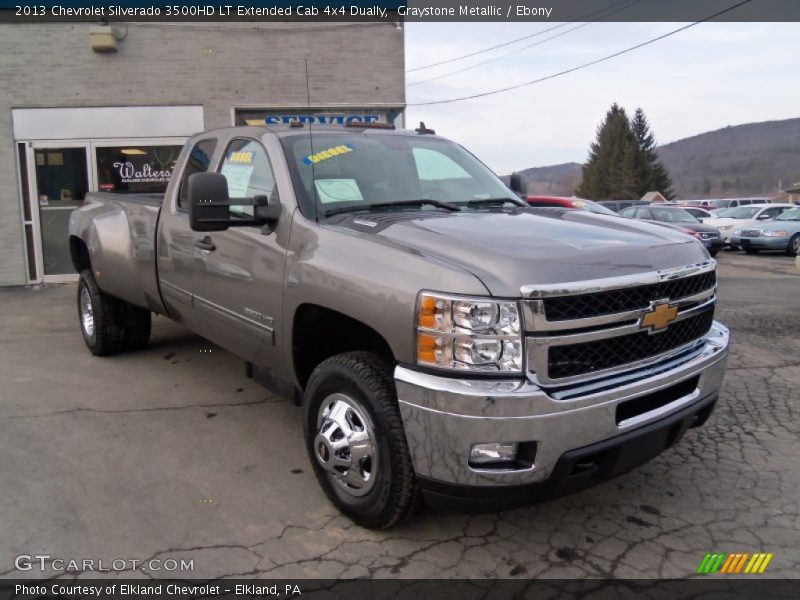 Graystone Metallic / Ebony 2013 Chevrolet Silverado 3500HD LT Extended Cab 4x4 Dually