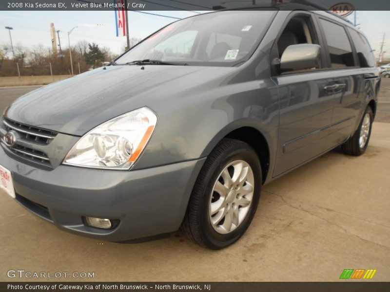 Velvet Blue Metallic / Gray 2008 Kia Sedona EX