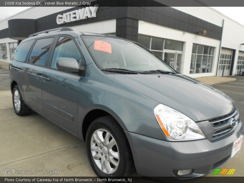 Velvet Blue Metallic / Gray 2008 Kia Sedona EX