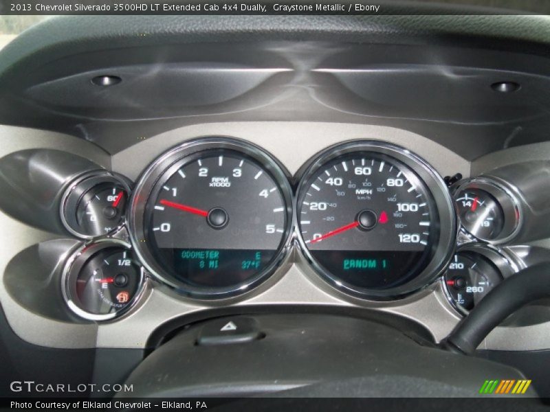 Graystone Metallic / Ebony 2013 Chevrolet Silverado 3500HD LT Extended Cab 4x4 Dually