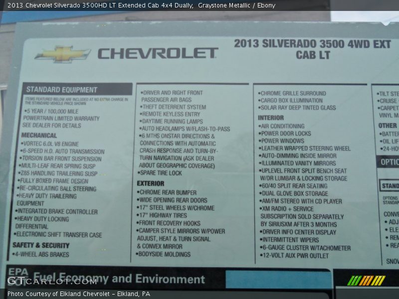 Graystone Metallic / Ebony 2013 Chevrolet Silverado 3500HD LT Extended Cab 4x4 Dually