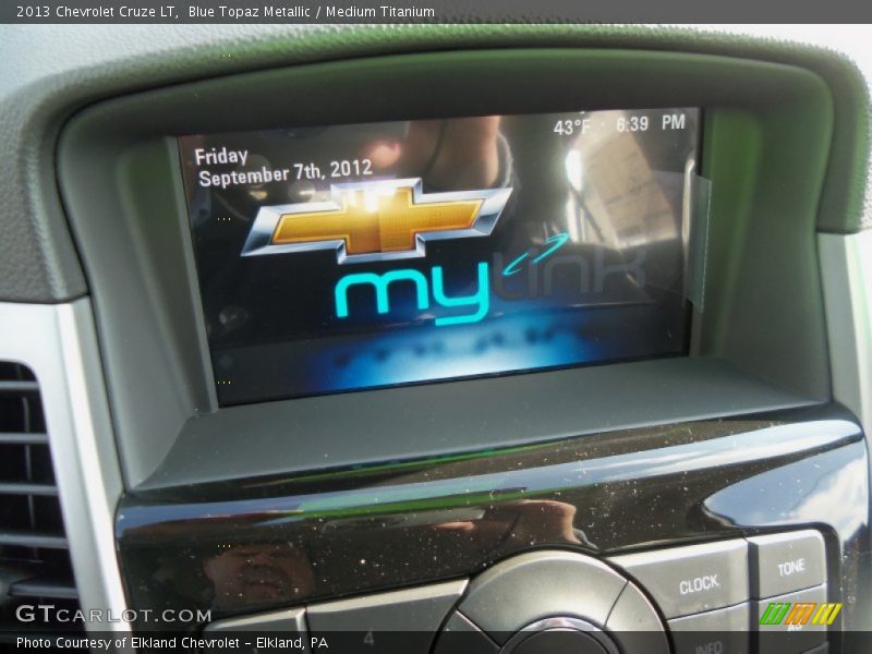 Blue Topaz Metallic / Medium Titanium 2013 Chevrolet Cruze LT