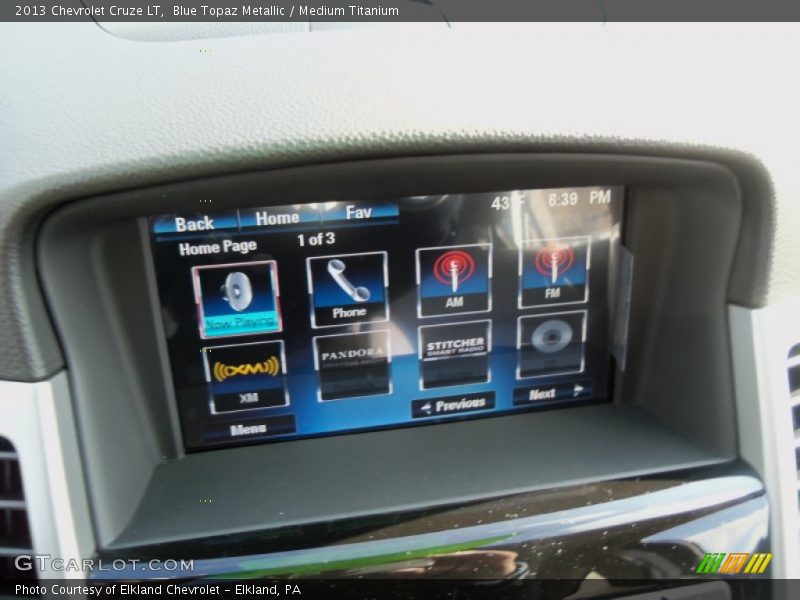 Blue Topaz Metallic / Medium Titanium 2013 Chevrolet Cruze LT