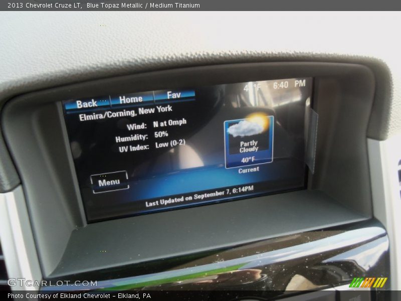 Blue Topaz Metallic / Medium Titanium 2013 Chevrolet Cruze LT