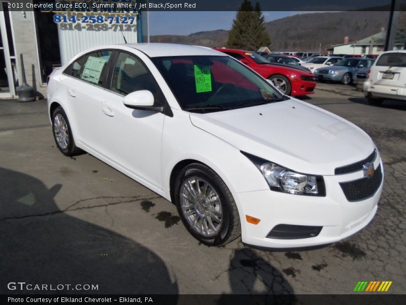 Summit White / Jet Black/Sport Red 2013 Chevrolet Cruze ECO