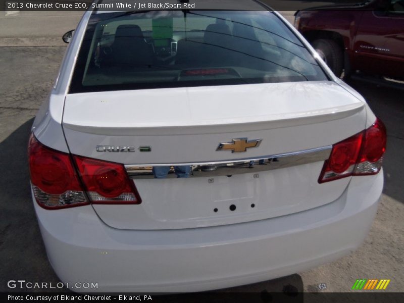 Summit White / Jet Black/Sport Red 2013 Chevrolet Cruze ECO