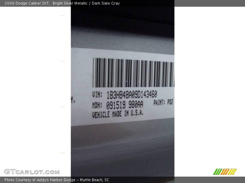 Bright Silver Metallic / Dark Slate Gray 2009 Dodge Caliber SXT