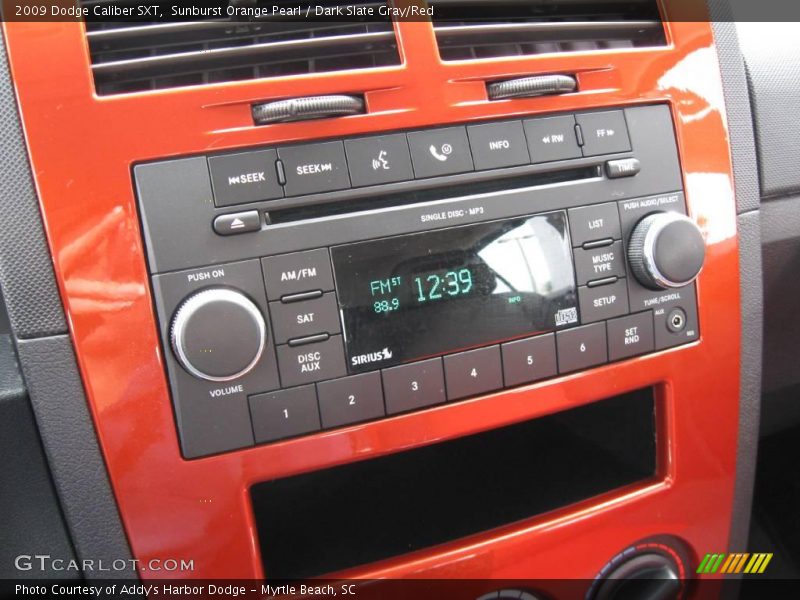 Sunburst Orange Pearl / Dark Slate Gray/Red 2009 Dodge Caliber SXT