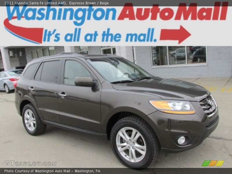 Espresso Brown / Beige 2011 Hyundai Santa Fe Limited AWD