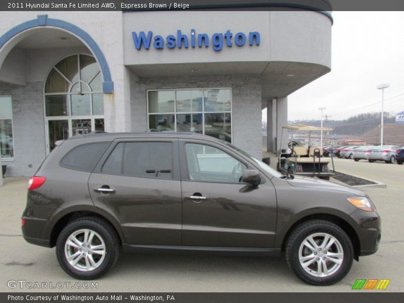 Espresso Brown / Beige 2011 Hyundai Santa Fe Limited AWD