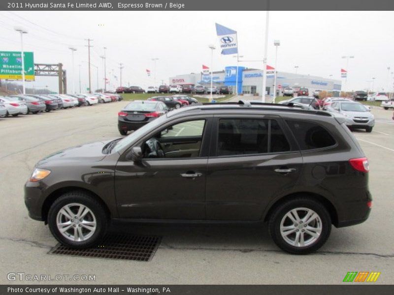 Espresso Brown / Beige 2011 Hyundai Santa Fe Limited AWD