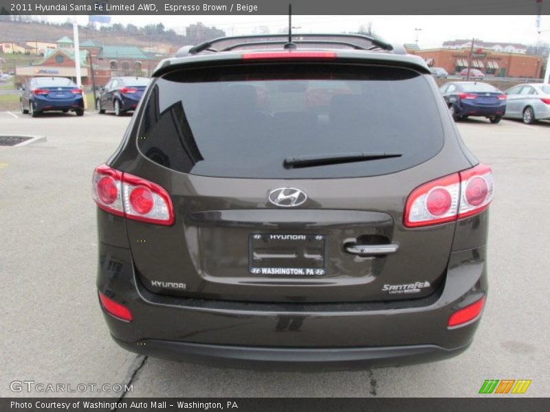 Espresso Brown / Beige 2011 Hyundai Santa Fe Limited AWD