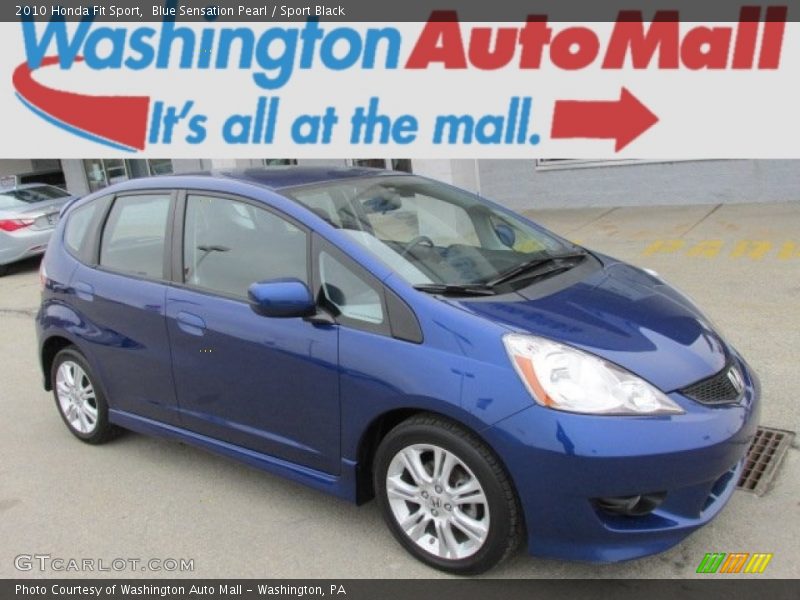 Blue Sensation Pearl / Sport Black 2010 Honda Fit Sport