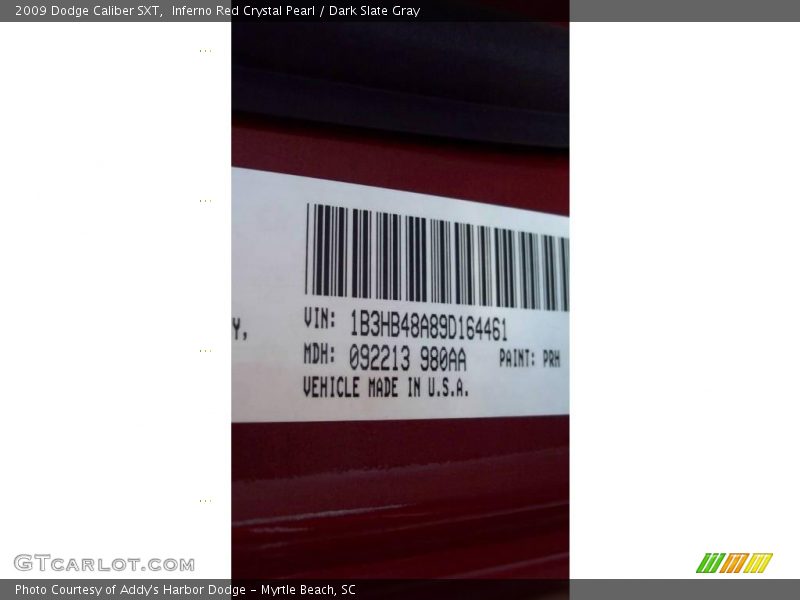 Inferno Red Crystal Pearl / Dark Slate Gray 2009 Dodge Caliber SXT