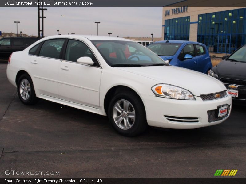 Summit White / Ebony 2012 Chevrolet Impala LS
