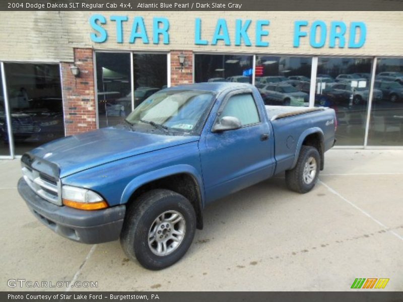 Atlantic Blue Pearl / Dark Slate Gray 2004 Dodge Dakota SLT Regular Cab 4x4