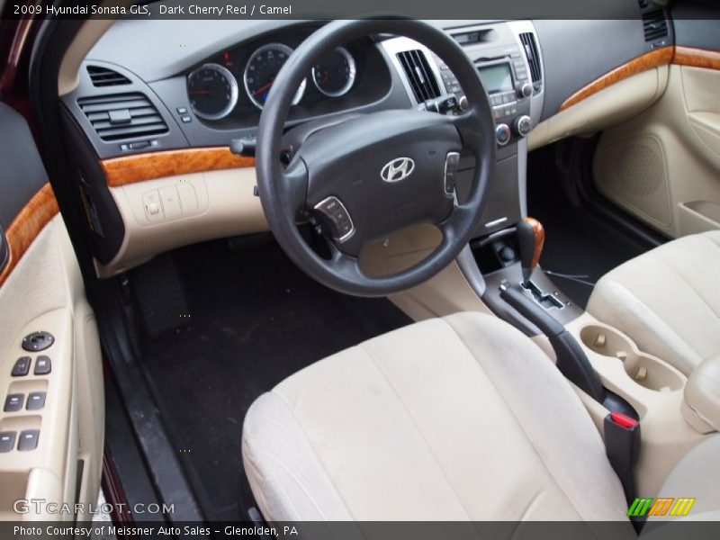 Dark Cherry Red / Camel 2009 Hyundai Sonata GLS