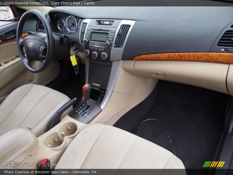 Dark Cherry Red / Camel 2009 Hyundai Sonata GLS