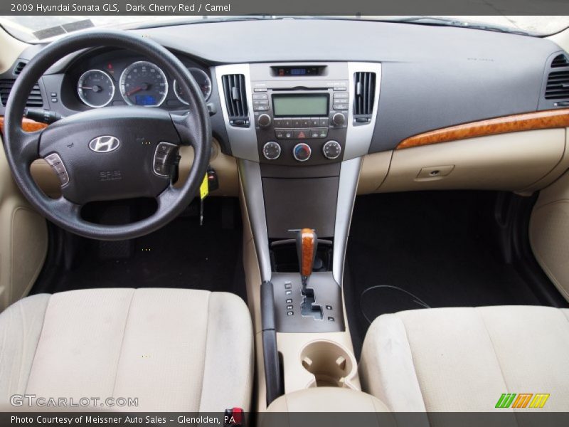Dark Cherry Red / Camel 2009 Hyundai Sonata GLS