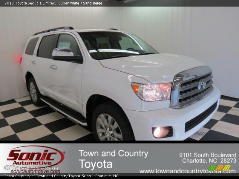 Super White / Sand Beige 2013 Toyota Sequoia Limited