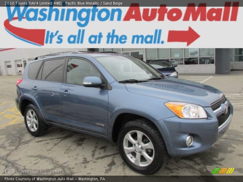 Pacific Blue Metallic / Sand Beige 2010 Toyota RAV4 Limited 4WD