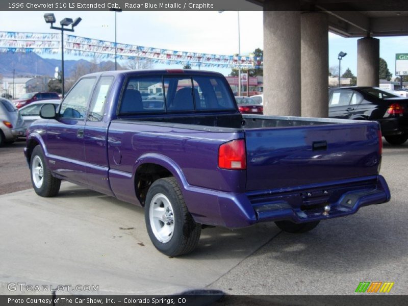 Radar Blue Metallic / Graphite 1996 Chevrolet S10 LS Extended Cab