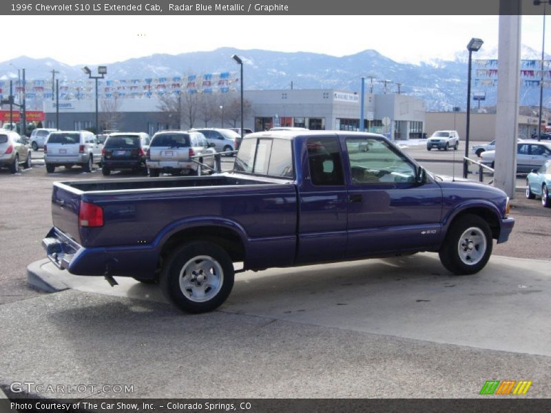 Radar Blue Metallic / Graphite 1996 Chevrolet S10 LS Extended Cab