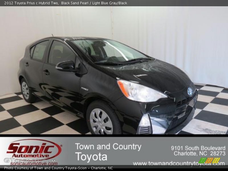 Black Sand Pearl / Light Blue Gray/Black 2012 Toyota Prius c Hybrid Two