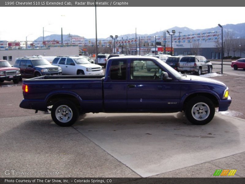 Radar Blue Metallic / Graphite 1996 Chevrolet S10 LS Extended Cab